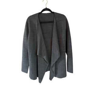Eileen Fisher open front silk organic cotton cardigan